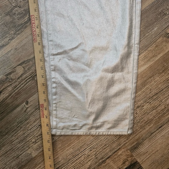 Women's 17/R Silver Metallic 90's Baggy Wide Leg Button Jeans Universal Thread - Picture 7 of 7